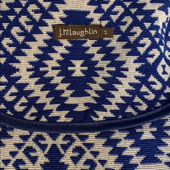 J. McLaughlin Blue White Fringe Trim Blazer - Picture 6 of 6